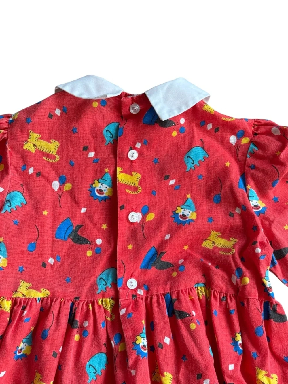 Vintage 90s Polly Flinders Circus Print Dress